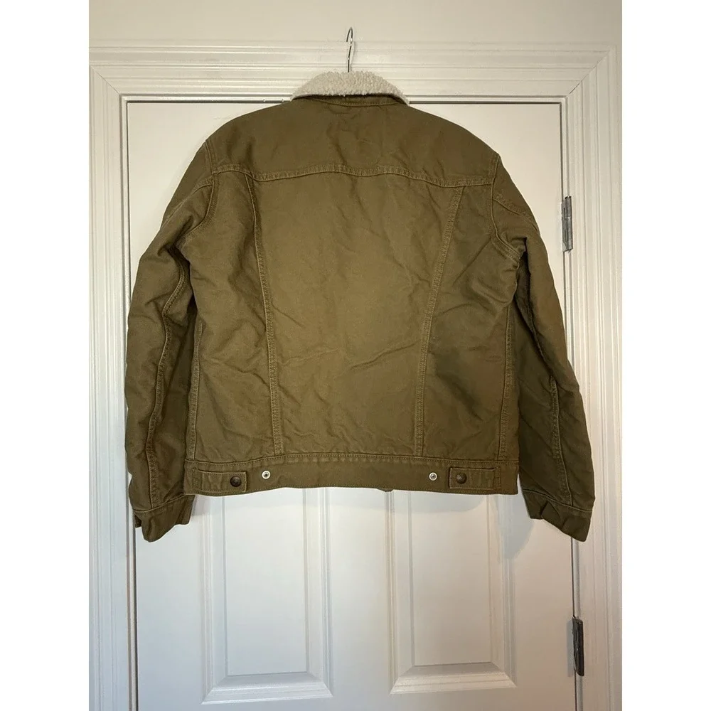 Levi's Canvas Type III Sherpa Trucker Jacket Coat Brown Size Medium‎